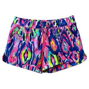 Lilly Pulitzer Luxletic Runaround Shorts Ikat Multi Luminescent Pockets Women XS